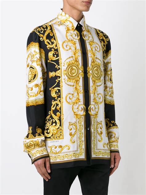 versace pulli schwarz gold|Versace shirts for men.